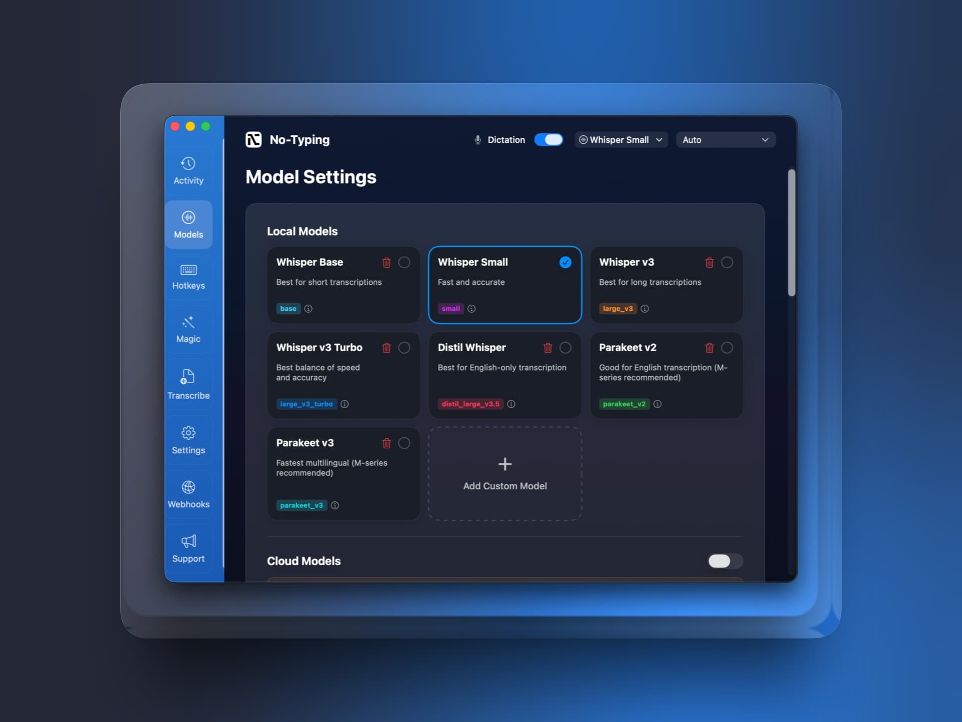 No-Typing App Screenshot